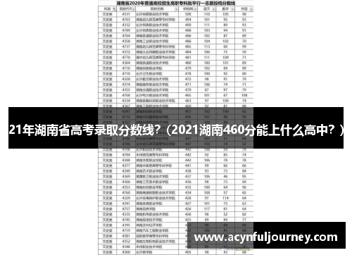21年湖南省高考录取分数线？(2021湖南460分能上什么高中？)